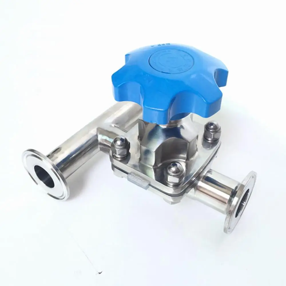 

DN65 x 2.5" Tri Clamp Tee 3 Ways 316L Stainless Steel Sanitary Tri Clamp Diaphragm Valve Brew beer Dairy Product