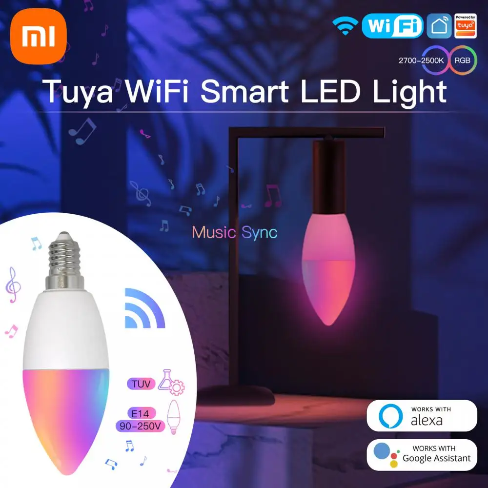 Xiaomi Tuya E14 Smart Bulb Dimmable WiFi Led Bulb Lights RGB+CW+WW E14 Zigbee Lamp Smart Life Alexa Google Home Voice Control
Xiaomi Tuya E14 Smart Bulb Dimmable WiFi Led Bulb Lights RGB+CW+WW E14 Zigbee Lamp Smart Life Alexa Google Home Voice Control