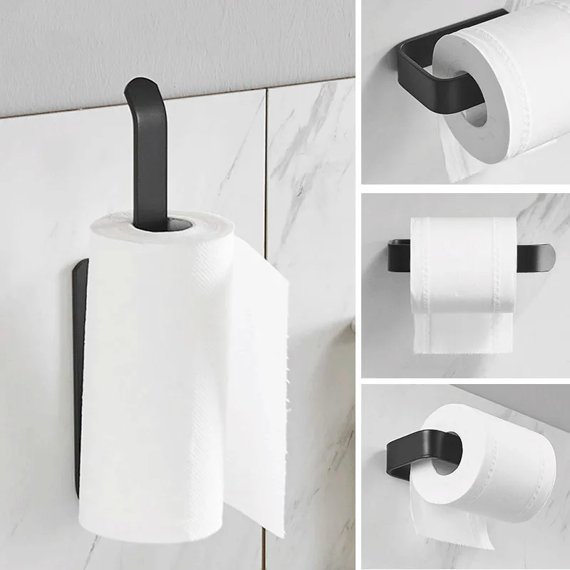 Toilet Paper Holder Tissue Rack Wall Mounted Bathroom Kitchen Roll Holder Paper Tissue Rack Hook Modern Black Storage Rack
Toilet Paper Holder Tissue Rack Wall Mounted Bathroom Kitchen Roll Holder Paper Tissue Rack Hook Modern Black Storage Rack