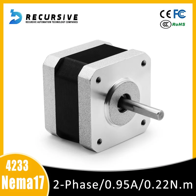 NEMA17 stepper motor 42mm 2-phase 0.22nm 0.95A stepper motor 4-core cable for 3D printer CNC engraving and milling machine
NEMA17 stepper motor 42mm 2-phase 0.22nm 0.95A stepper motor 4-core cable for 3D printer CNC engraving and milling machine