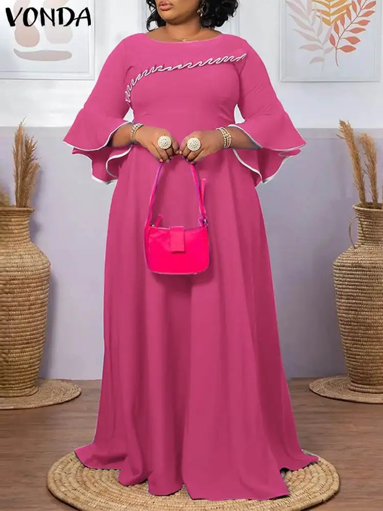 VONDA Summer Women Long Dress 2023 Party Vintage O Neck Flared Sleeve Solid Maxi Dresses Beach Fashion Bohemian Robe Vestidos
VONDA Summer Women Long Dress 2023 Party Vintage O Neck Flared Sleeve Solid Maxi Dresses Beach Fashion Bohemian Robe Vestidos