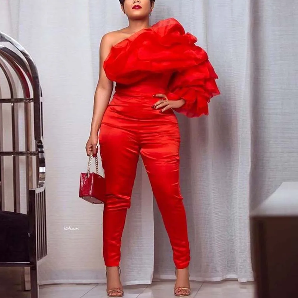 Elegant Jumpsuit Red One-Shoulder Pile-Sleeve High Waist Jumpsuit Skinny Pants Formal Celebrity Events Jumpsuits 2022 New
Elegant Jumpsuit Red One-Shoulder Pile-Sleeve High Waist Jumpsuit Skinny Pants Formal Celebrity Events Jumpsuits 2022 New