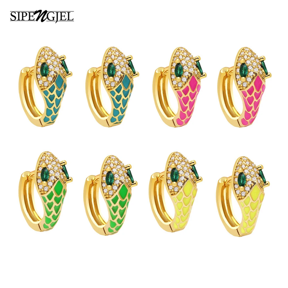 SIPENGJEL Fashion Cubic Zircon Snake Shape Earrings Multiple Color Animal Ear Buckle Earrings For Women Party Jewelry
SIPENGJEL Fashion Cubic Zircon Snake Shape Earrings Multiple Color Animal Ear Buckle Earrings For Women Party Jewelry