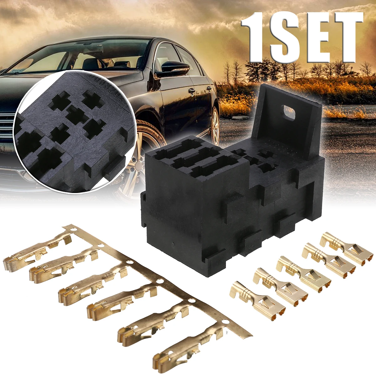 New 1 Set Automotive 3-Slot Relay Box 5 Pin Relay Socket Fuse Holder with 11Pcs 6.3mm Copper Terminals Car Accessories
New 1 Set Automotive 3-Slot Relay Box 5 Pin Relay Socket Fuse Holder with 11Pcs 6.3mm Copper Terminals Car Accessories