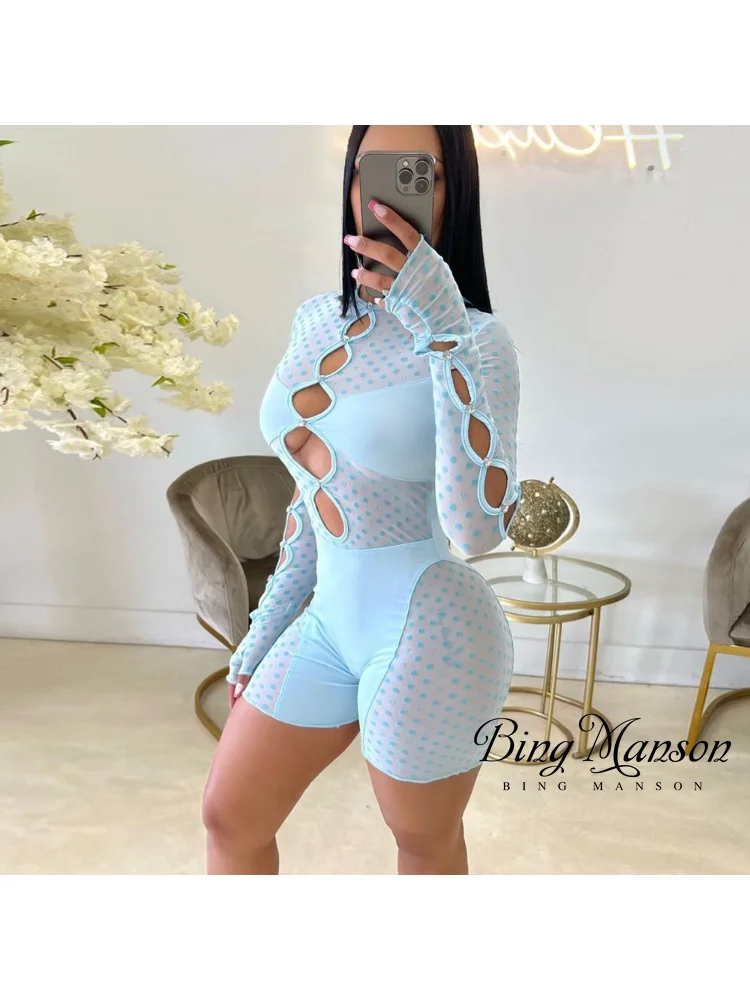2023 Women's Summer New Product Fashion Trend INS Style Sexy Slim Fit Perspective Hollow Mesh Jumpsuit Street Clothing Y2k
2023 Women's Summer New Product Fashion Trend INS Style Sexy Slim Fit Perspective Hollow Mesh Jumpsuit Street Clothing Y2k