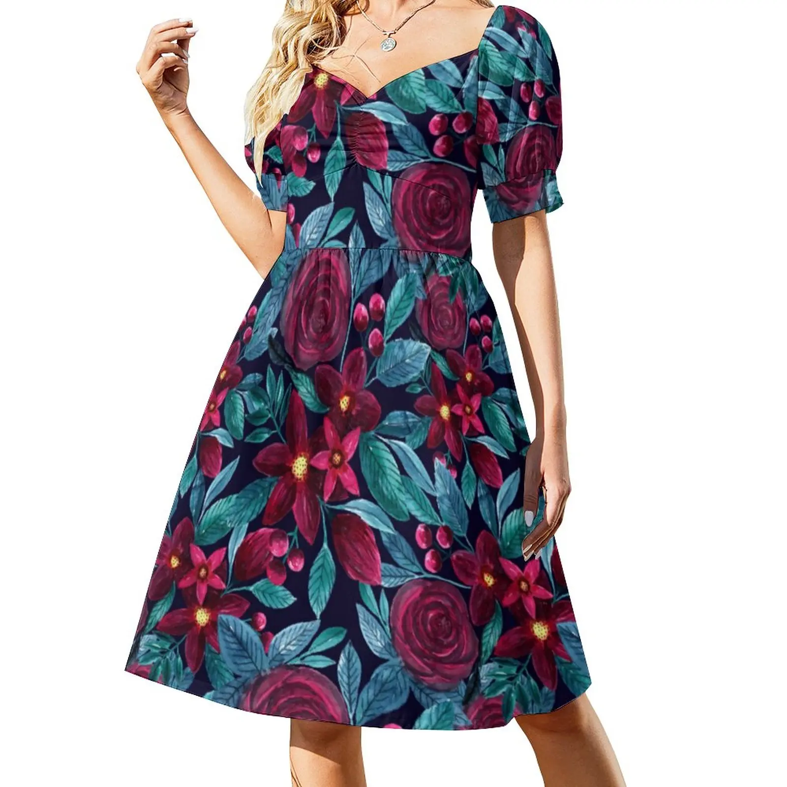 Elegant Roses Casual Dress Christmas Floral Print Aesthetic Dresses Retro Dress Womens V Neck Oversized Vestido
Elegant Roses Casual Dress Christmas Floral Print Aesthetic Dresses Retro Dress Womens V Neck Oversized Vestido