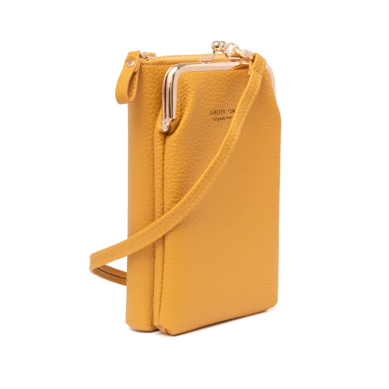 

2023 New Women's Bag Mobile Phone Bag Diagonal Bag Multifunctional Shoulder Bag Fashion Trend Litchi Pattern Solid Color Purse