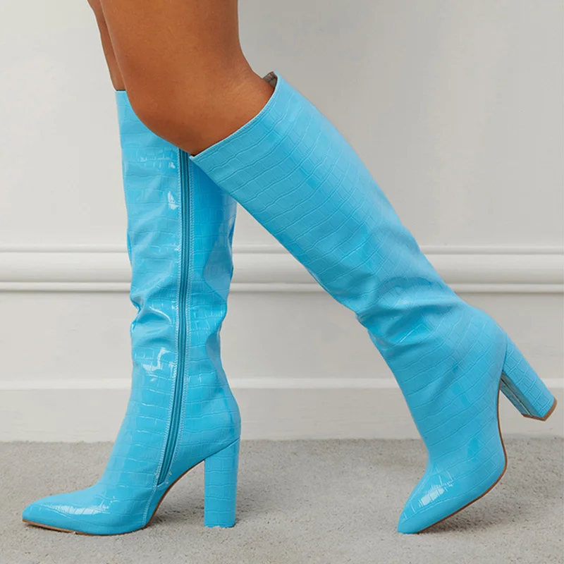 Autumn Winter Women Fashion Pointed Toe Zip Party Nightclub Motorcycle Long Shoes Chunky Heels Black Blue Knee High Boots Femme
Autumn Winter Women Fashion Pointed Toe Zip Party Nightclub Motorcycle Long Shoes Chunky Heels Black Blue Knee High Boots Femme