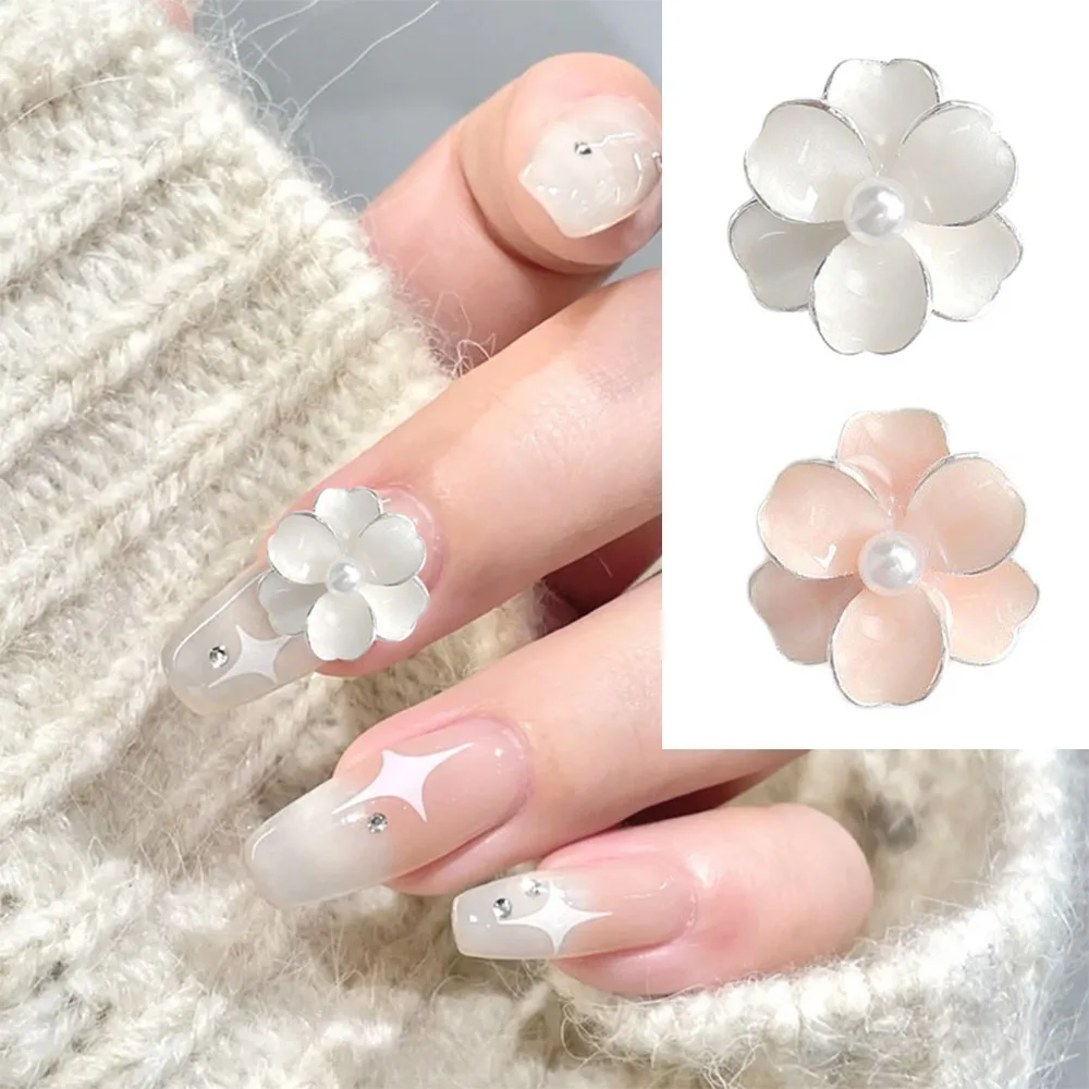 10pcs 6-Petals White Flower Nail Parts Adorn With Pearl Double Layer Oil Bright Camellia Flowers Metal Manicure Nail Accessories
10pcs 6-Petals White Flower Nail Parts Adorn With Pearl Double Layer Oil Bright Camellia Flowers Metal Manicure Nail Accessories