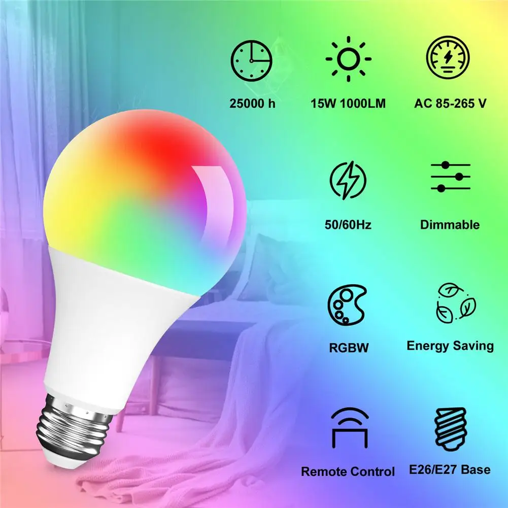E27 RGB LED Bulb Color-changing Light 4-level 3W 5W 10W 18W Brightness Adjustable Remote Control Smart-Bulb Atmosphere Lamp Bulb
E27 RGB LED Bulb Color-changing Light 4-level 3W 5W 10W 18W Brightness Adjustable Remote Control Smart-Bulb Atmosphere Lamp Bulb