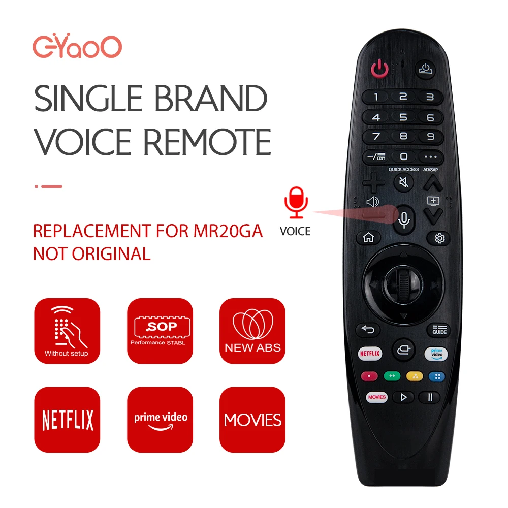 MR20GA AN-MR19BA Magic Voice TV Remote Replacement For LG AN-MR18BA MR20BA With Voice And Cursor Function
MR20GA AN-MR19BA Magic Voice TV Remote Replacement For LG AN-MR18BA MR20BA With Voice And Cursor Function