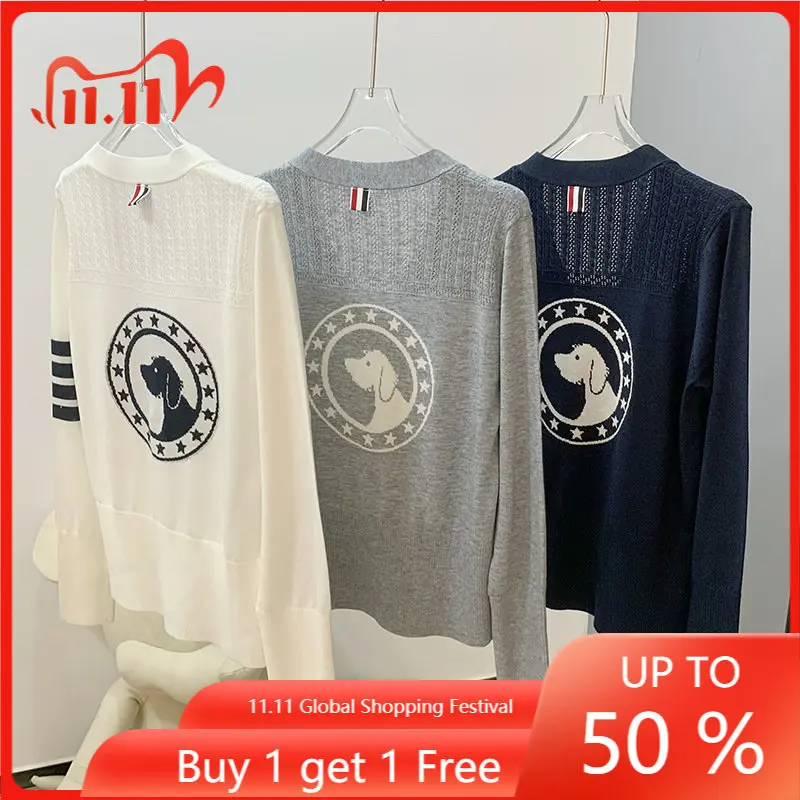 High Quality Korean Fashion TB Cardigan Women's Sweater Short Jacket Thin New Spring and Autumn Temperament Medallion Puppy Knit
High Quality Korean Fashion TB Cardigan Women's Sweater Short Jacket Thin New Spring and Autumn Temperament Medallion Puppy Knit