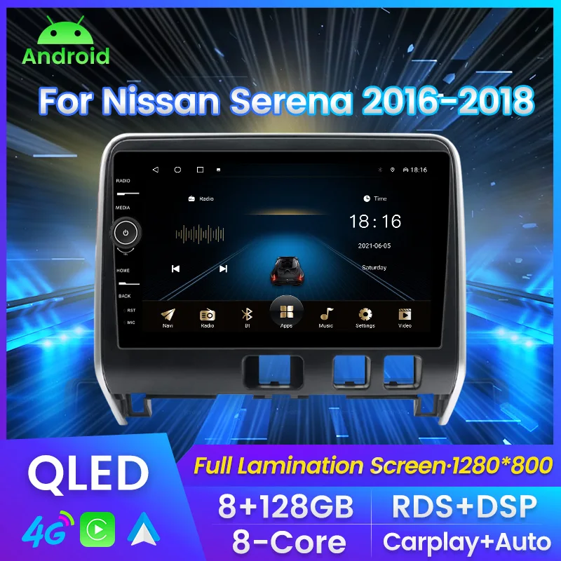 Автомагнитола QLED, стерео видеоплеер с GPS, головное устройство для Nissan Серена 2016-2018, система Android, 8 + 128G, 4G, Wi-Fi, carplay, SWC, 2din
Автомагнитола QLED, стерео видеоплеер с GPS, головное устройство для Nissan Серена 2016-2018, система Android, 8 + 128G, 4G, Wi-Fi, carplay, SWC, 2din