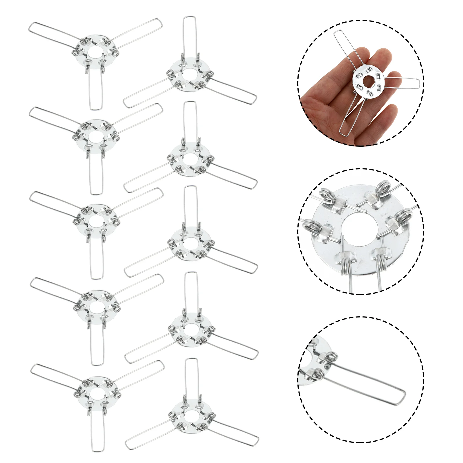 

20 Pcs Trident Light Holder Spring Lampshade Buckles LED Cover Bulb Finials Lampshades Levellers Head Support Clips Attaching