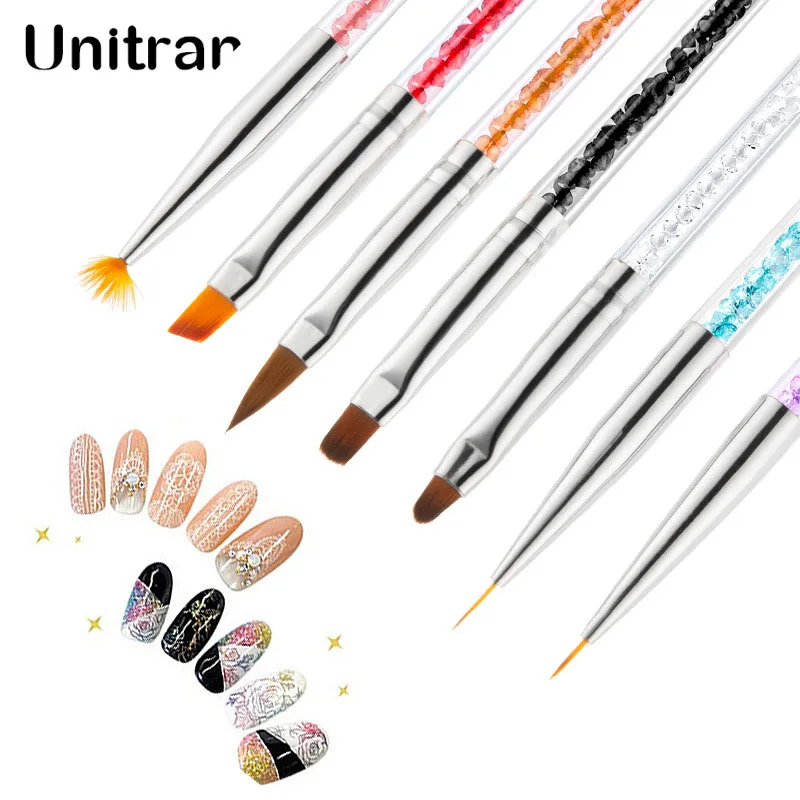 Unitran 7Pcs/Set Rhinestone Handle Nail Art Liner Brushes Set for UV Gel Acrylic Drawing Painting Stripe Pens
Unitran 7Pcs/Set Rhinestone Handle Nail Art Liner Brushes Set for UV Gel Acrylic Drawing Painting Stripe Pens