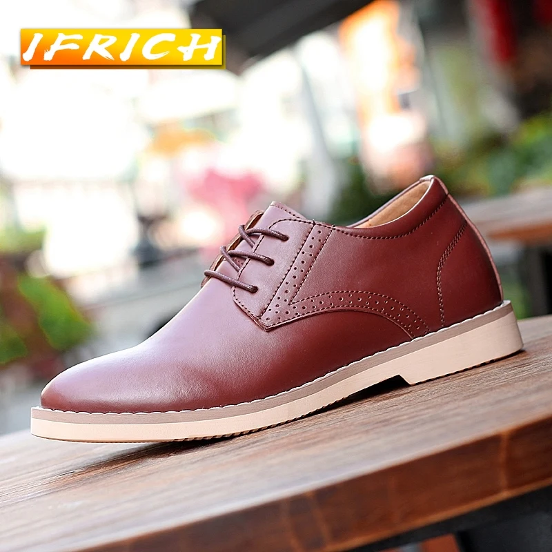 Новая трендовая деловая обувь для мужчин, мужские офисные кожаные туфли на скрытом каблуке, популярные мужские туфли Derbi с резиновой подошв... 
Новая трендовая деловая обувь для мужчин, мужские офисные кожаные туфли на скрытом каблуке, популярные мужские туфли Derbi с резиновой подошв...