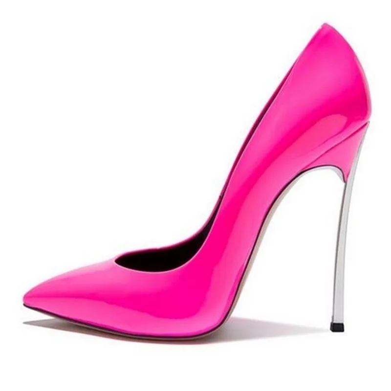 Rose Pink Leather High Heel Pumps Pointed Toe Silver Blade Heels Women Dress Shoes Slip on Metal Heels Wedding Shoes Bride
Rose Pink Leather High Heel Pumps Pointed Toe Silver Blade Heels Women Dress Shoes Slip on Metal Heels Wedding Shoes Bride