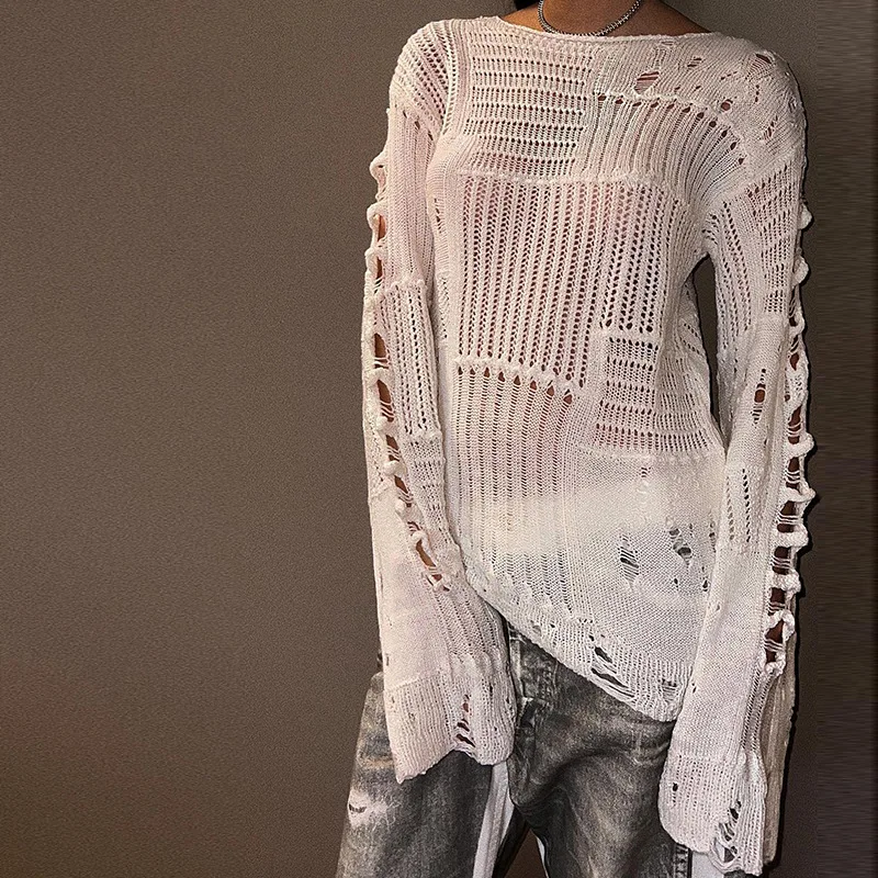 Summer Oversized T Shirt Women Tops Gothic Clothes Cover-ups Long Sleeve Hollow Out Pullover Vintage Sexy Top Streetwear Y2k
Summer Oversized T Shirt Women Tops Gothic Clothes Cover-ups Long Sleeve Hollow Out Pullover Vintage Sexy Top Streetwear Y2k
