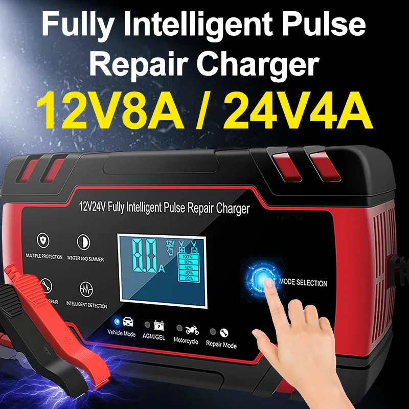 12V 8A 24V 4A Car Battery Chargers LCD Display Full Automatic Battery-chargers Digital Power Puls Repair Chargers Wet Dry Lead
12V 8A 24V 4A Car Battery Chargers LCD Display Full Automatic Battery-chargers Digital Power Puls Repair Chargers Wet Dry Lead