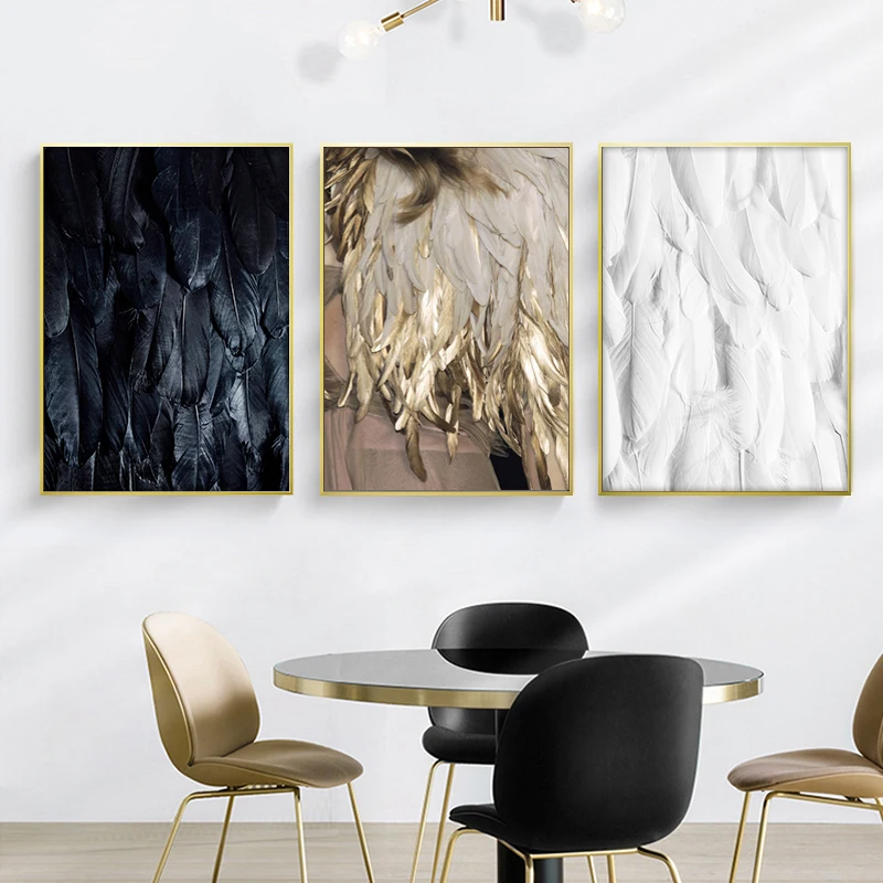 Abstract Art Golden Feather Canvas Poster Nordic Paintings Prints Black White Wall Picture Home Decor For Living Room
Abstract Art Golden Feather Canvas Poster Nordic Paintings Prints Black White Wall Picture Home Decor For Living Room
