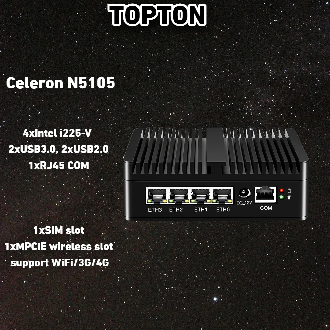 Pfsense PC Celeron N5105 N5100 Barebone Мини ПК с 4x Intel i225-V B3 2,5G LAN HDMI2.0 DP AES-NI OPNsense ESXi Домашняя сеть
Pfsense PC Celeron N5105 N5100 Barebone Мини ПК с 4x Intel i225-V B3 2,5G LAN HDMI2.0 DP AES-NI OPNsense ESXi Домашняя сеть