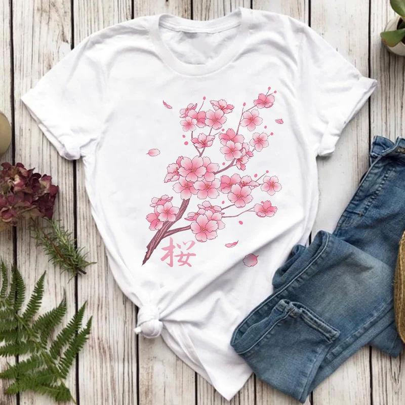 Women T Shirts Sakura Floral Fashion Casual Cute 90S Japanese Style Lady Tees Print Tops Clothing Female T Shirt Womens T-Shirt
Women T Shirts Sakura Floral Fashion Casual Cute 90S Japanese Style Lady Tees Print Tops Clothing Female T Shirt Womens T-Shirt
