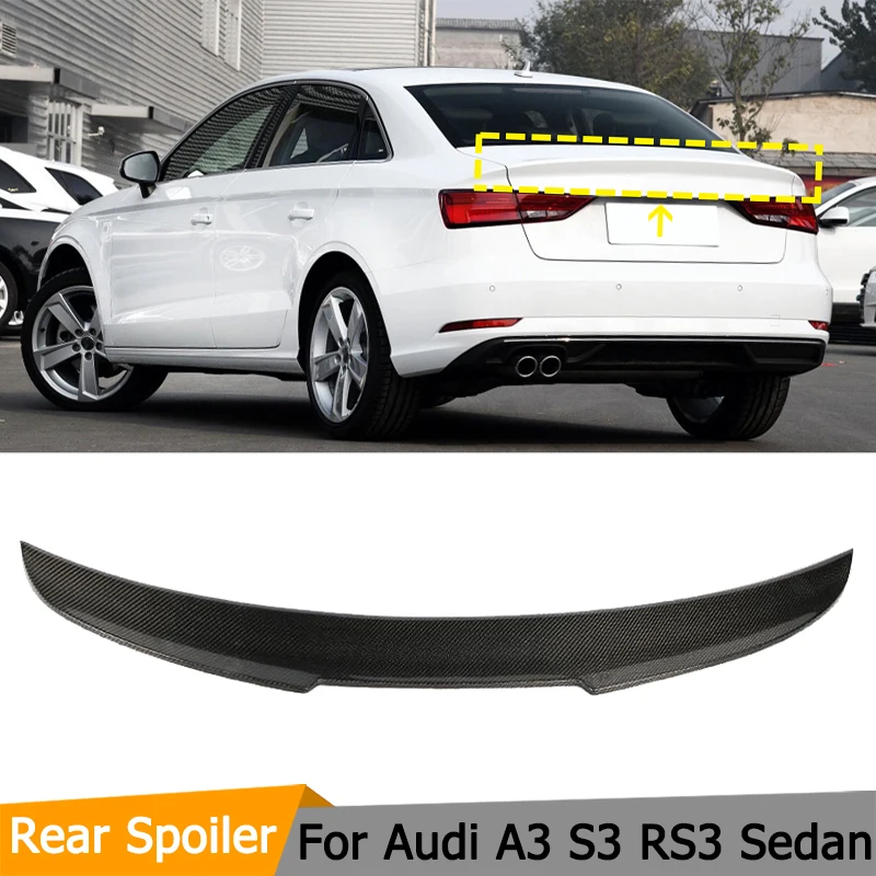 Автомобильная модель для Audi A3 S3 RS3 4 дверного седана 2014-2019, задний спойлер из углеродного волокна для багажника
Автомобильная модель для Audi A3 S3 RS3 4 дверного седана 2014-2019, задний спойлер из углеродного волокна для багажника
