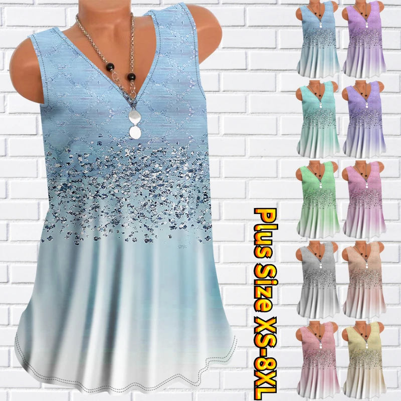 Summer Loose Knee-length Skirt Women's Vintage Elegant Sleeveless Dress V-neck New Design Printed Party Dress Regular Dress
Summer Loose Knee-length Skirt Women's Vintage Elegant Sleeveless Dress V-neck New Design Printed Party Dress Regular Dress