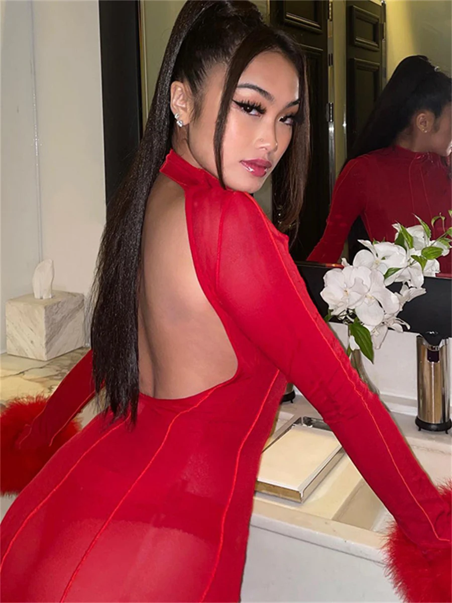wsevypo Furry Long Sleeves Red Bodycon Mini Dress Women Sexy Backless Stand Neck Wrapped Mini Club Party Dresses Streetwear
wsevypo Furry Long Sleeves Red Bodycon Mini Dress Women Sexy Backless Stand Neck Wrapped Mini Club Party Dresses Streetwear