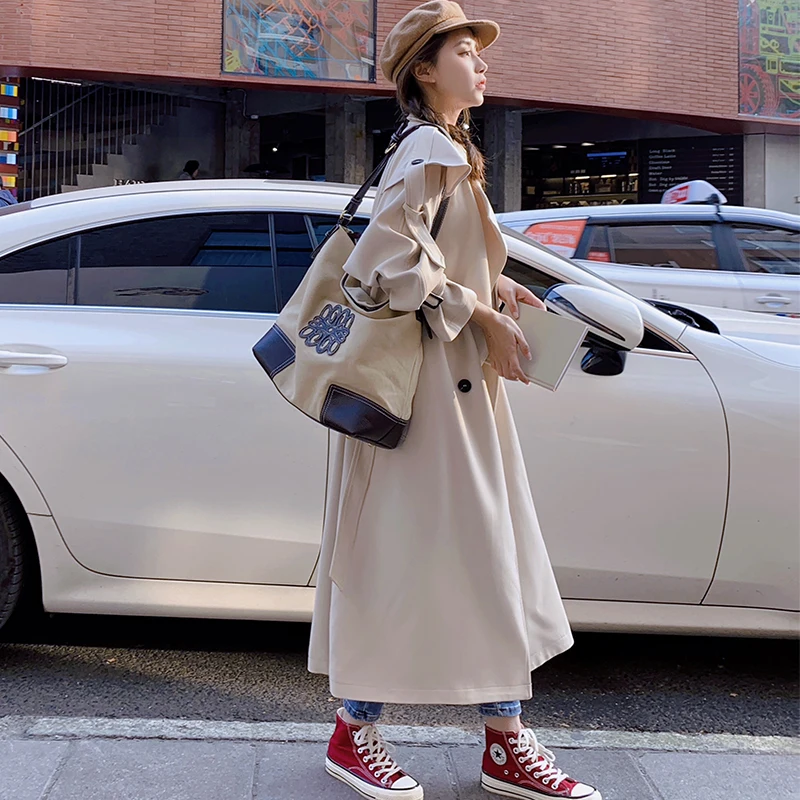 Fashion New Spring Autumn Women Trench Coat Long Double-Breasted Lady Duster Coat Windbreaker Outerwear Female Purple Beige Khak
Fashion New Spring Autumn Women Trench Coat Long Double-Breasted Lady Duster Coat Windbreaker Outerwear Female Purple Beige Khak