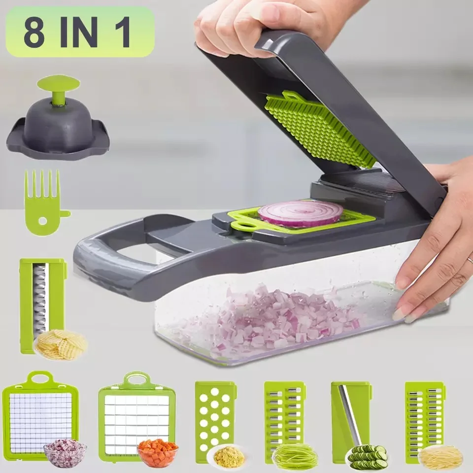 Multifunctional Vegetable Cutter Fruit Slicer Grater Shredders Drain Basket Slicers 8 In 1 Gadgets Kitchen Accessories
Multifunctional Vegetable Cutter Fruit Slicer Grater Shredders Drain Basket Slicers 8 In 1 Gadgets Kitchen Accessories