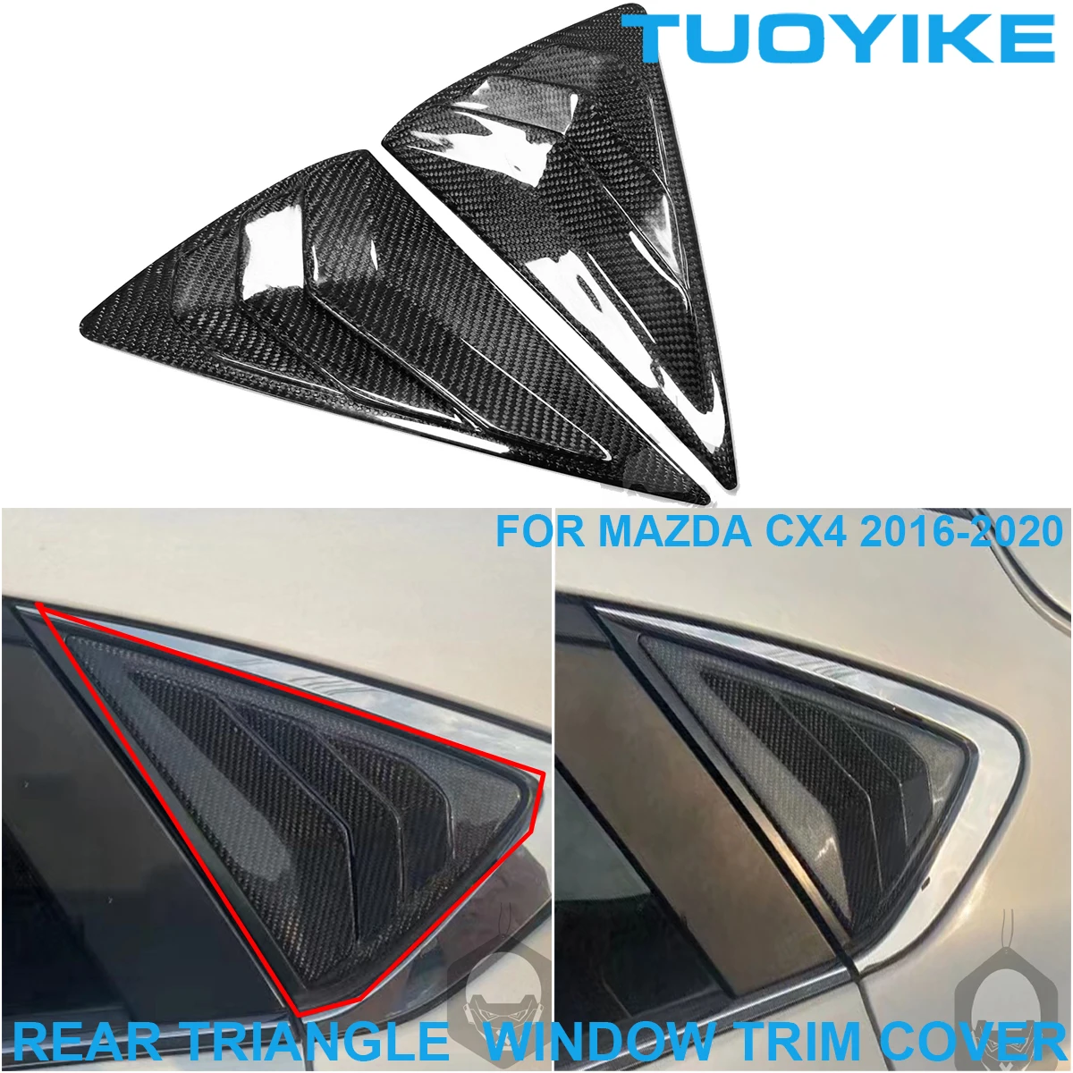 2PCS LHD RHD Real Carbon Fiber Rear Window Triangle Part Decoration Trim Cover Body Kit Sticker For Mazda CX4 CX-4 2016-2020
2PCS LHD RHD Real Carbon Fiber Rear Window Triangle Part Decoration Trim Cover Body Kit Sticker For Mazda CX4 CX-4 2016-2020