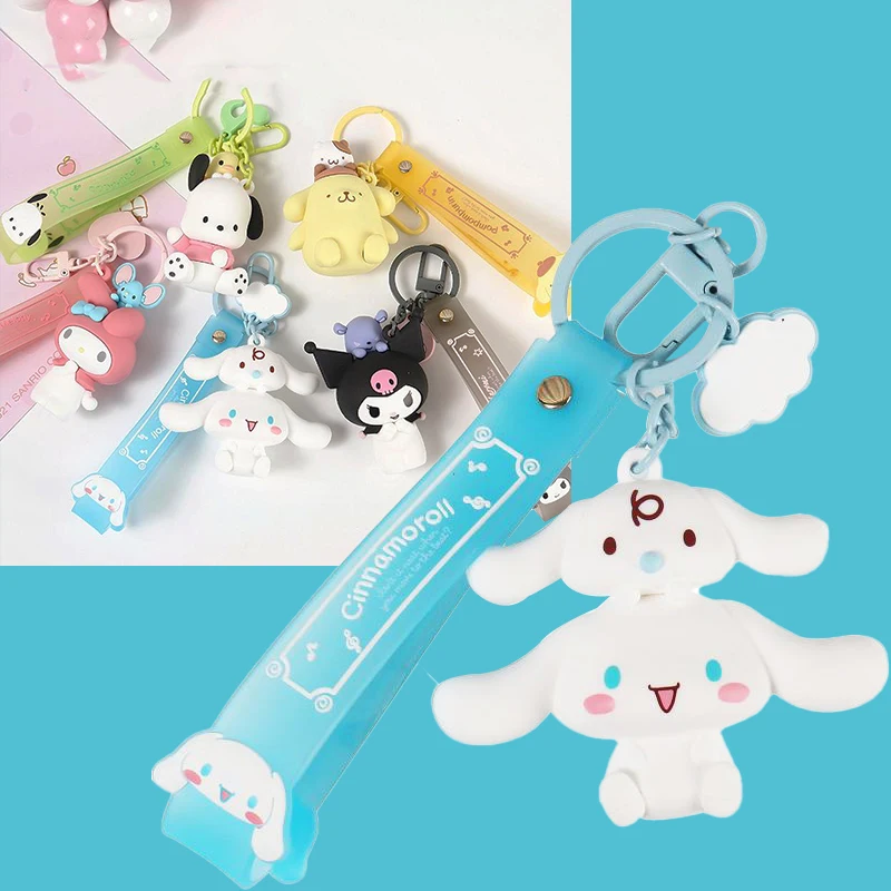 

Miniso Kawaii Sanrioed and Friends Series Keychain My Melody Kuromi Cinnamoroll Pochacco Purin Keyring Bag Pendant Girls Gift