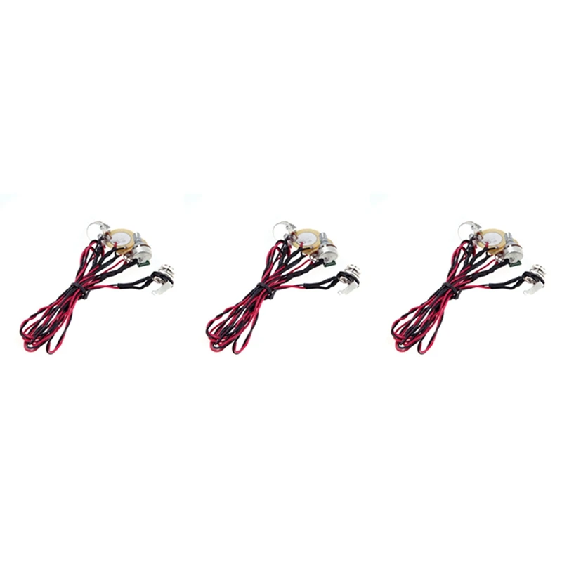 

3X Dual Piezo Pickup Pick-Up 6.35Mm Jack With Volume Tone Control For Acoustic Guitar Ukulele