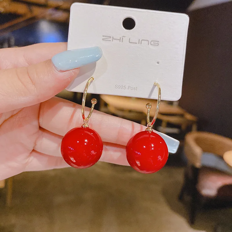 925 silver needle Korean version new magenta bead earrings feminine temperament earrings earrings earrings earrings women
925 silver needle Korean version new magenta bead earrings feminine temperament earrings earrings earrings earrings women