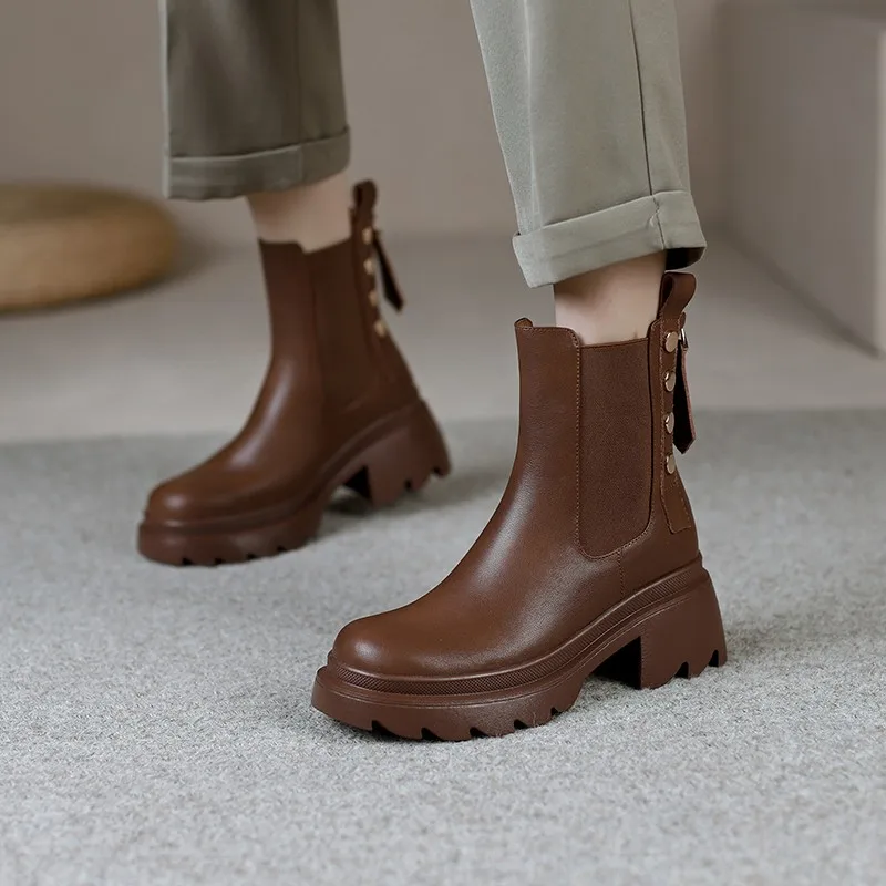 Women Fashion Ankle Boots Woman Winter Leather Shoes Office Lady Footwear Platform Rivets Boots Solid Chelsea Boot Free Shipping
Women Fashion Ankle Boots Woman Winter Leather Shoes Office Lady Footwear Platform Rivets Boots Solid Chelsea Boot Free Shipping
