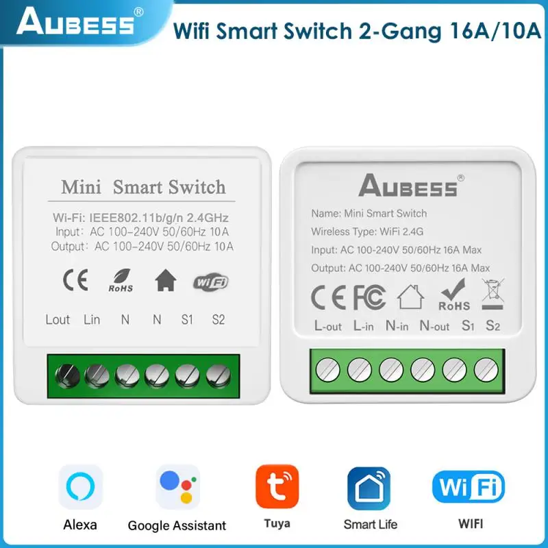 

CORUI MINI Wifi Smart Switch 10A/16A Timer Wireless Switches Smart Home Automation Compatible With Tuya Alexa Google Home