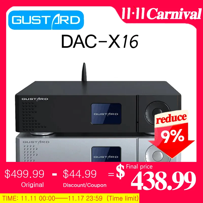 GUSTARD DAC-X16 Dual ES9068AS Bluetooth 5,0 встроенный сбалансированный DAC декодер XMOS PCM768K DSD512 MQA Femtosecond Кристальный генератор
GUSTARD DAC-X16 Dual ES9068AS Bluetooth 5,0 встроенный сбалансированный DAC декодер XMOS PCM768K DSD512 MQA Femtosecond Кристальный генератор
