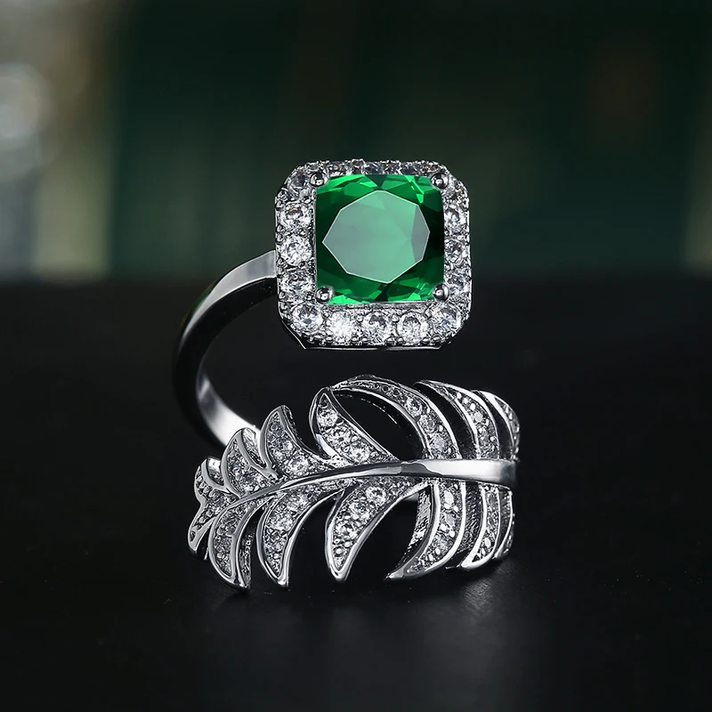 New Exquisite Elegant Square Zircon Rings for Women Simple Personality Leaf Open Adjustable Ring Engagement Gifts Party Jewelry
New Exquisite Elegant Square Zircon Rings for Women Simple Personality Leaf Open Adjustable Ring Engagement Gifts Party Jewelry
