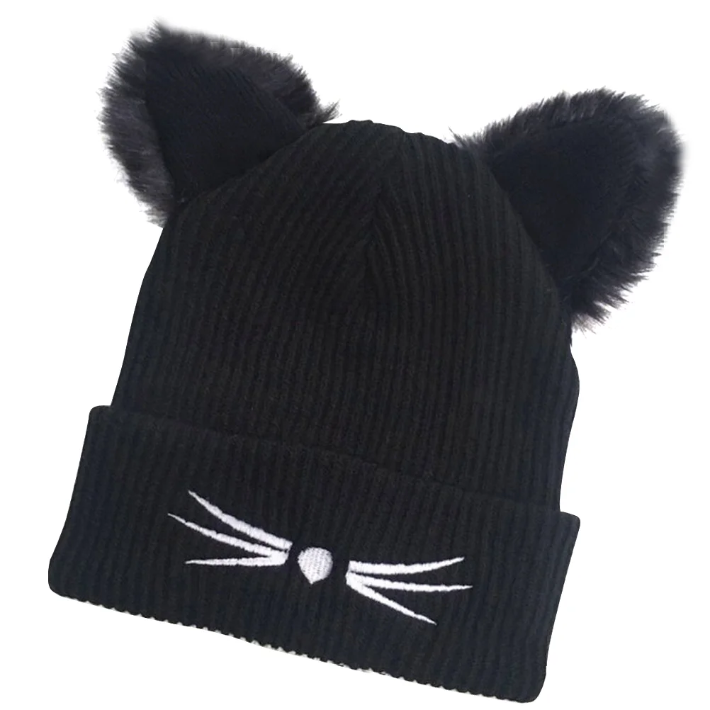 Women's Hat Cat Ear Crochet Braided Knit Caps with Double Pom Pom Cat Ears for Women Girls (Black)
Women's Hat Cat Ear Crochet Braided Knit Caps with Double Pom Pom Cat Ears for Women Girls (Black)