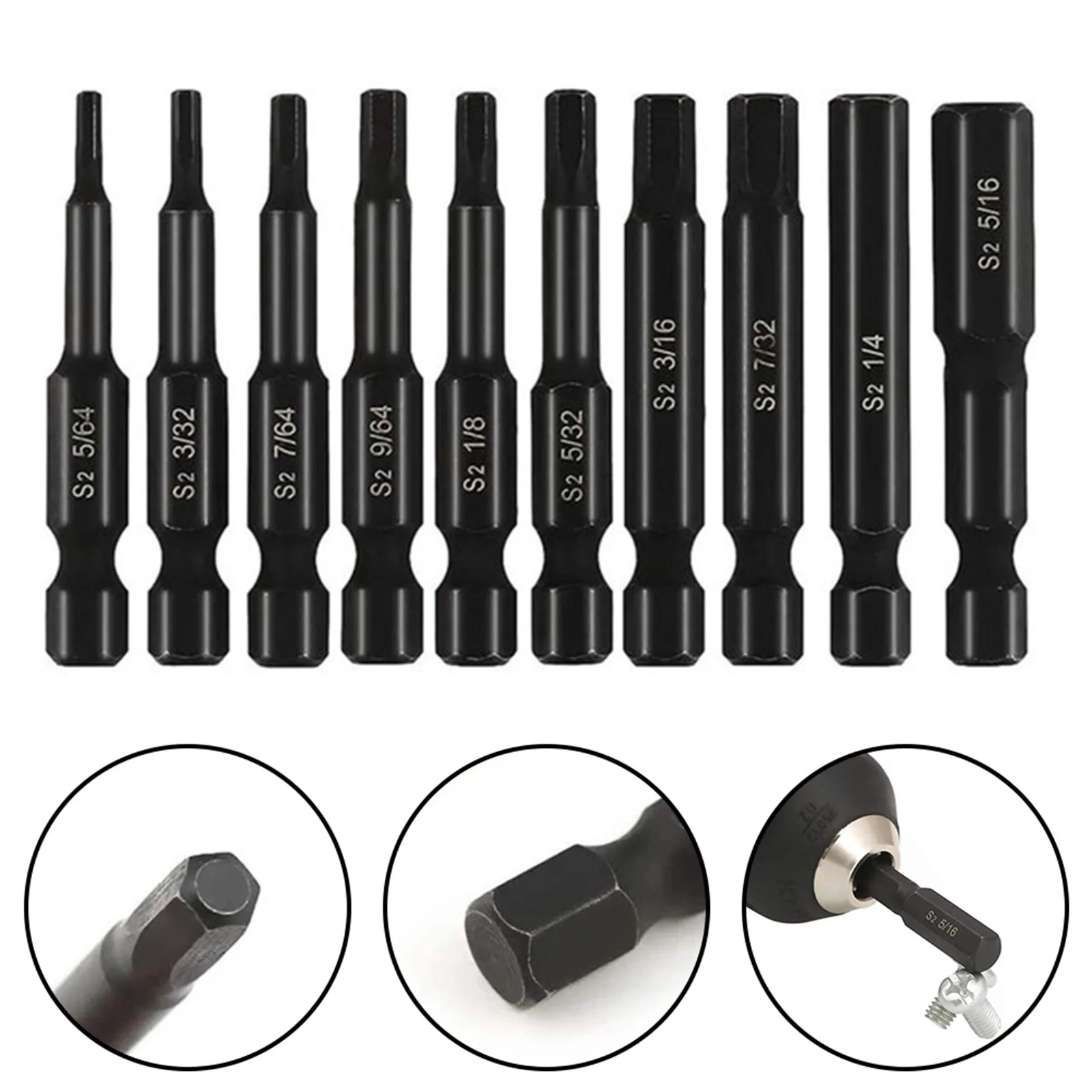 10pcs SAE/Metric Hex Head Allen Wrench Drill Bit Set 1/4" Diameter Quick Release Shank Magnetic Screwdriver Bit Set
10pcs SAE/Metric Hex Head Allen Wrench Drill Bit Set 1/4" Diameter Quick Release Shank Magnetic Screwdriver Bit Set