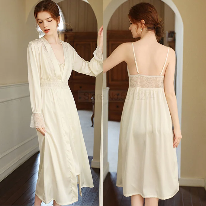 Patchwork Sleepwear Sexy Rayon Nightgown LACE 2PCS Robe Set With Buttons&Bow Femme Long Kimono Bathrobe Gown Summer Lingerie
Patchwork Sleepwear Sexy Rayon Nightgown LACE 2PCS Robe Set With Buttons&Bow Femme Long Kimono Bathrobe Gown Summer Lingerie