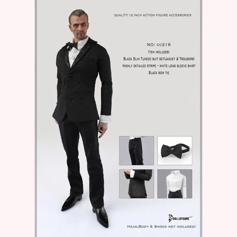 Gothic Style CC216 1/6 Scale Male Soldier Suit Costume Set Black Mens Coat Pant Tie Accessory Model for 12 inches Action Figure
Gothic Style CC216 1/6 Scale Male Soldier Suit Costume Set Black Mens Coat Pant Tie Accessory Model for 12 inches Action Figure