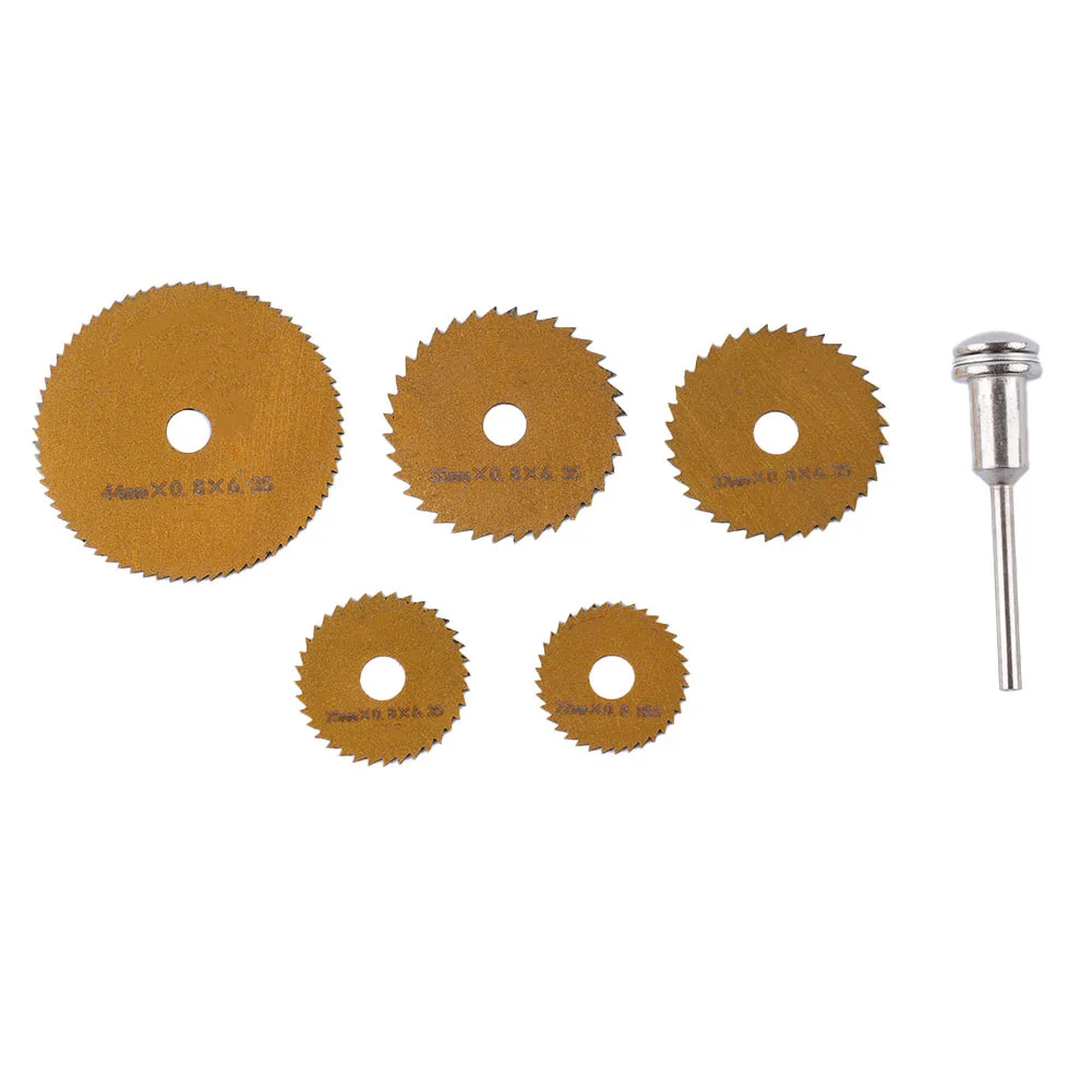 Wood Cutting Discs Saw Blades Cutting Metal 22mm/25mm/32mm/35mm/44mm 51*3.175mm 6Pcs Set Gold High-speed Steel
Wood Cutting Discs Saw Blades Cutting Metal 22mm/25mm/32mm/35mm/44mm 51*3.175mm 6Pcs Set Gold High-speed Steel