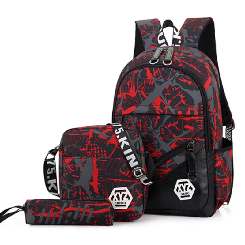 3pcs/Set Men Travel Backpacks Camouflage Printing Shoulder Bag Backpack Canvas School bags for Teenage Boys Students mochila
3pcs/Set Men Travel Backpacks Camouflage Printing Shoulder Bag Backpack Canvas School bags for Teenage Boys Students mochila