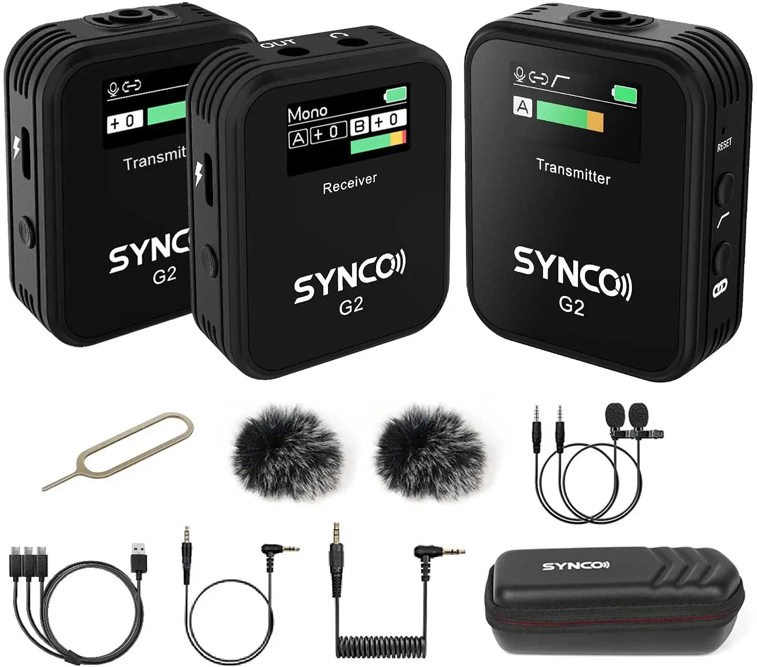 SYNCO G2(A2),2.4G Wireless Lavalier Microphone System Dual Transmitter & 1 Receiver Lapel mic fr Vlogging on Camera Smartphone
SYNCO G2(A2),2.4G Wireless Lavalier Microphone System Dual Transmitter & 1 Receiver Lapel mic fr Vlogging on Camera Smartphone