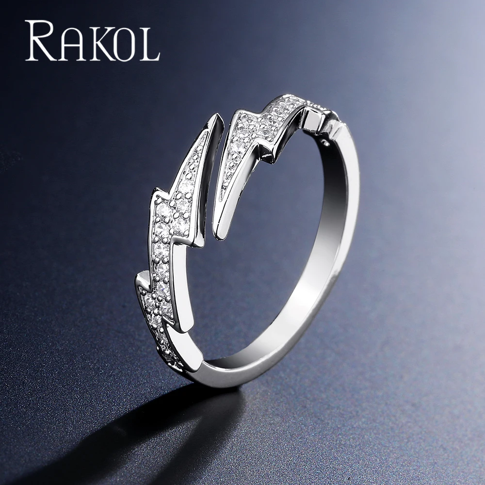 RAKOL White Cubic Zirconia Lightning Rings for Women INS Trendy Jewelry Open Adjustable Ring Bridal Wedding Dress Accessories
RAKOL White Cubic Zirconia Lightning Rings for Women INS Trendy Jewelry Open Adjustable Ring Bridal Wedding Dress Accessories