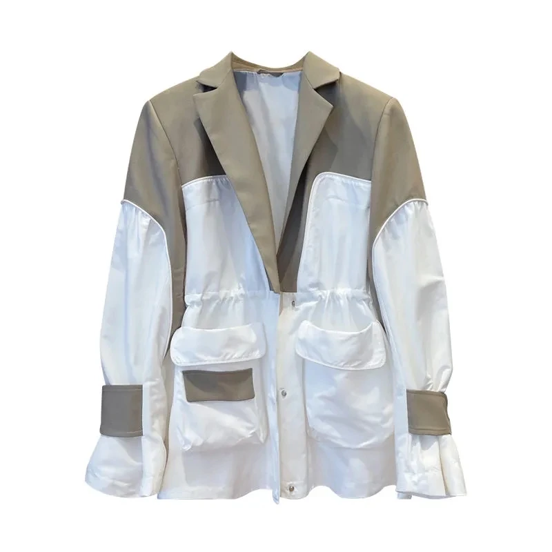 Spring Women's Trench Coat Splicing Lacing Loose Chaquetas Mujer Coat Casual Long Sleeve Outerwear Women Streetwear Veste Femme
Spring Women's Trench Coat Splicing Lacing Loose Chaquetas Mujer Coat Casual Long Sleeve Outerwear Women Streetwear Veste Femme