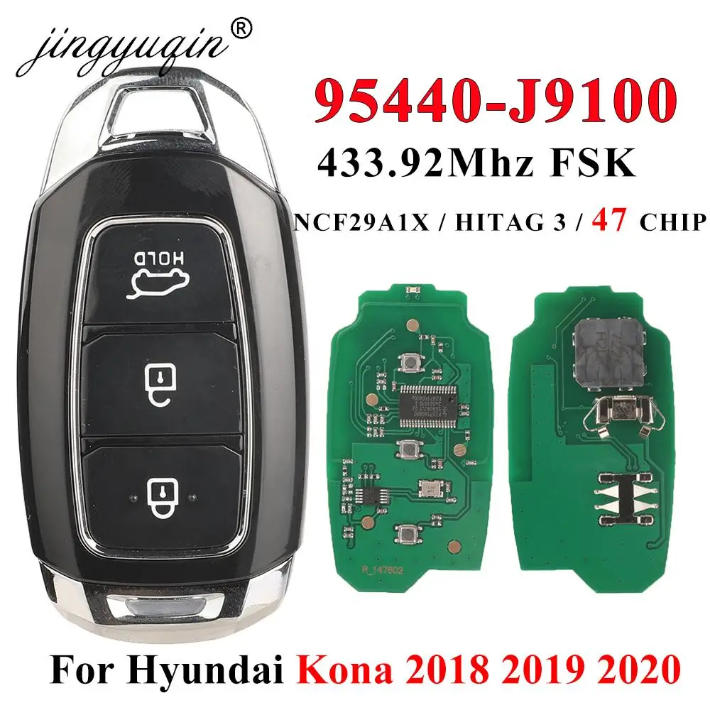Пульт дистанционного управления для автомобиля jingyuqin 95440-J9100, чип ID47 433 МГц для Hyundai Kona 2018 2019 2020
Пульт дистанционного управления для автомобиля jingyuqin 95440-J9100, чип ID47 433 МГц для Hyundai Kona 2018 2019 2020