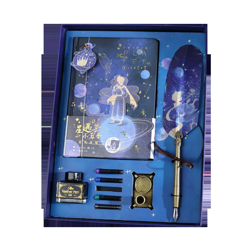 Notepad Feather Pen Gift Box Set European British Retro Pen Dipping Water Tape Ink Bag Pen Holder
Notepad Feather Pen Gift Box Set European British Retro Pen Dipping Water Tape Ink Bag Pen Holder